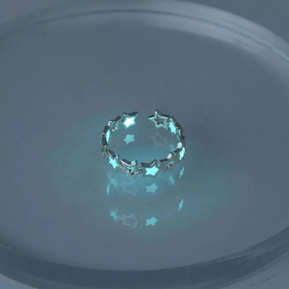 Damen Verstellbarer Leuchtender Sternring aus Zinklegierung, glitzernd. Perfekt als Damenschmuck & Geschenkidee.