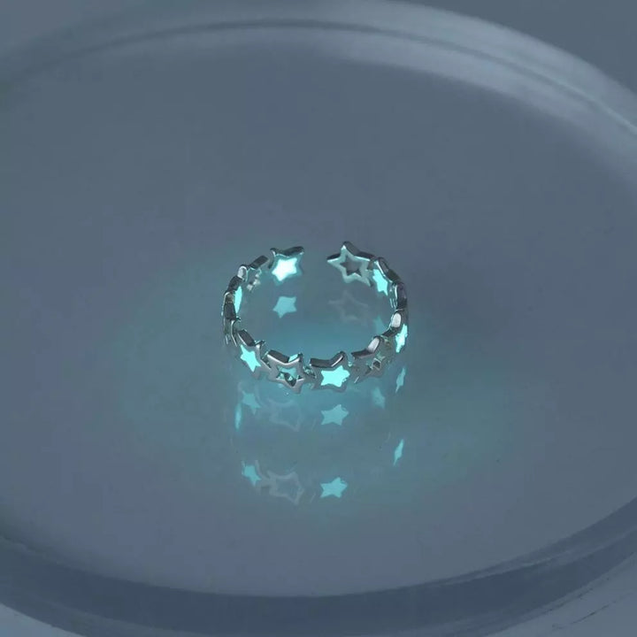 Damen Verstellbarer Leuchtender Sternring aus Zinklegierung, glitzernd. Perfekt als Damenschmuck & Geschenkidee.