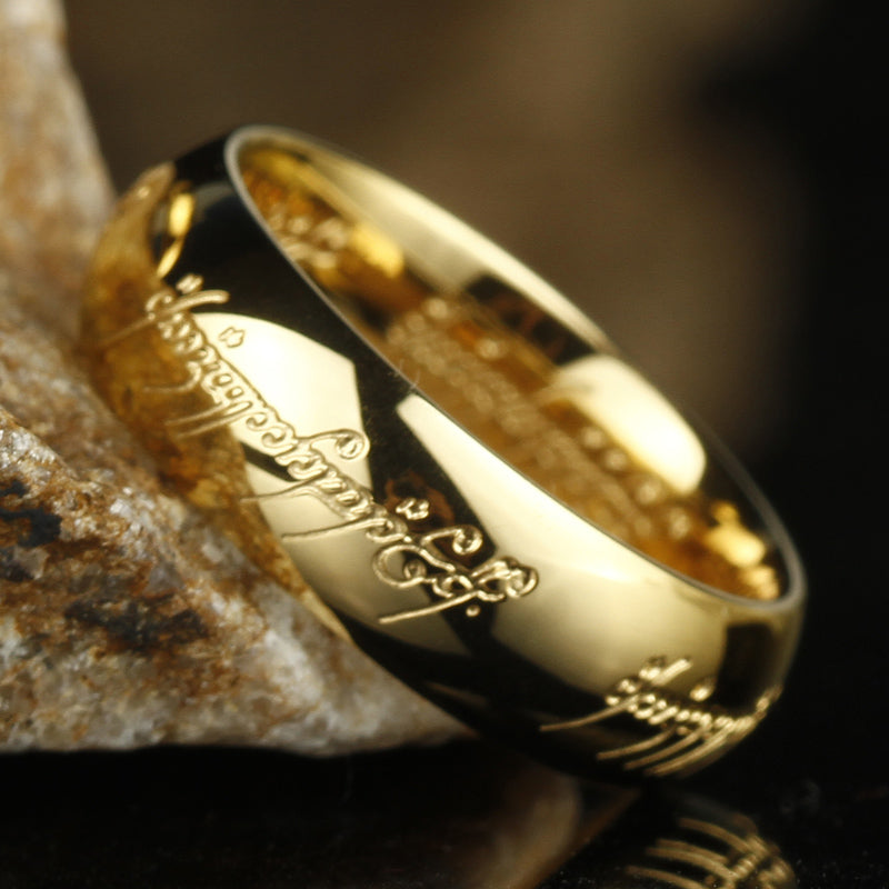 Geschenkidee: Leuchtring Elbenschrift in Silber mit mystischem Glow, einzigartiger Symbol-Schmuck.