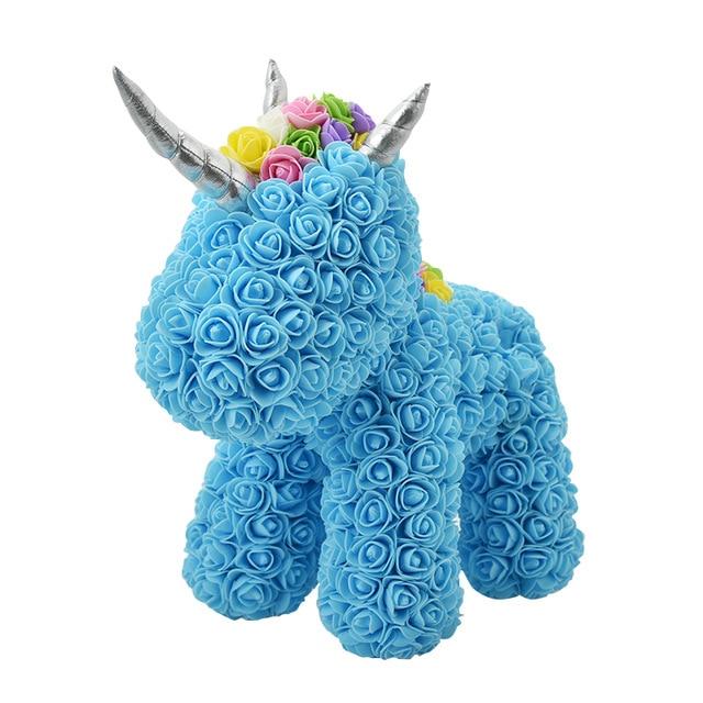 Beleuchtetes Rosen-Einhorn mit LED-Lichterkette, einzigartiges Liebesgeschenk & Dekoration.