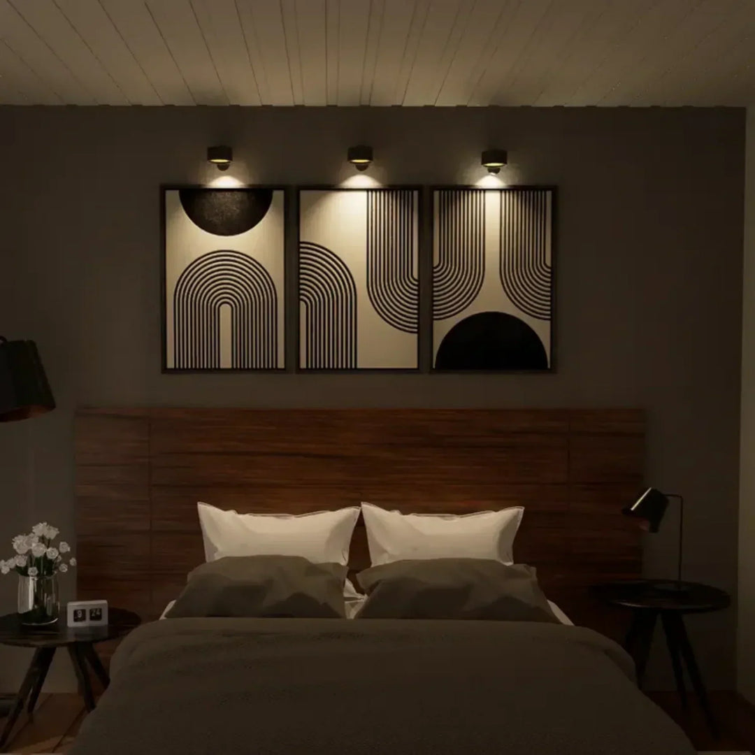 Magnetische FlexiGlow LED-Wandleuchte, kabellos. Flexible & dimmbare Beleuchtung für Wohnzimmer & Flur.