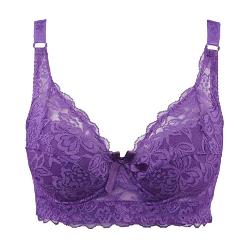 Modischer Plus-Size Spitzen-BH für Damen, drahtlos und gepolstert. Dessous mit Rückenverschluss für ganzjährigen Komfort.