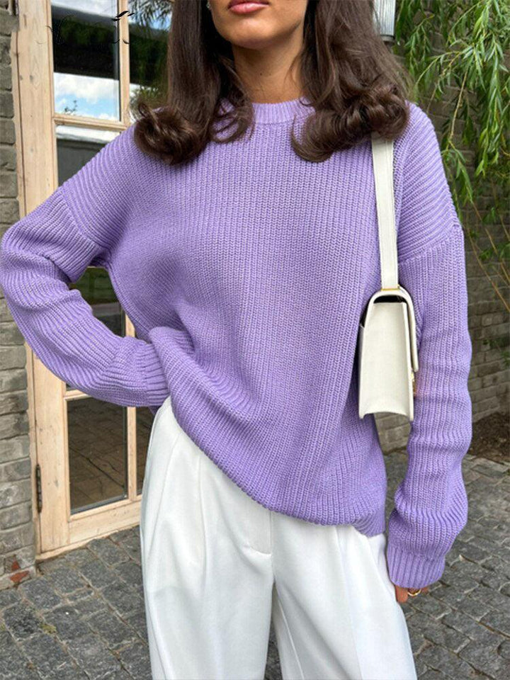Stilvoller Damen Strickpullover, warm & bequem, ideal für kalte Herbst- und Wintertage. Modisches Oberteil.