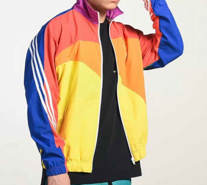 Unisex Lentejas Jacke aus der 1999 Kollektion. Bunte Herbstmode im Vintage-Stil, ein Statement für Freizeitmode.