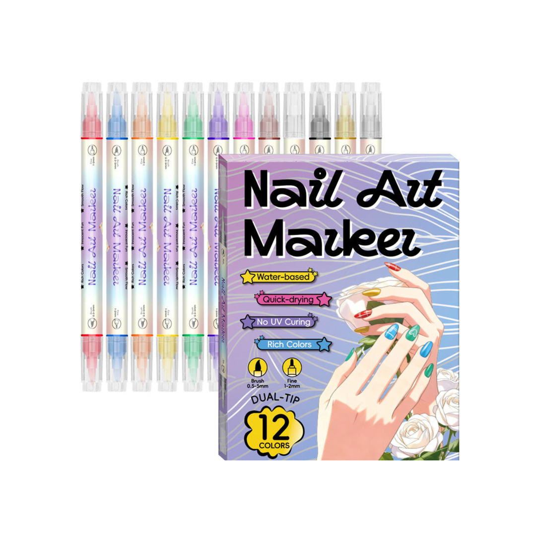Nagelkunst-Stift-Set für präzise Designs, schnelltrocknend. Ideal für kreative Maniküre.