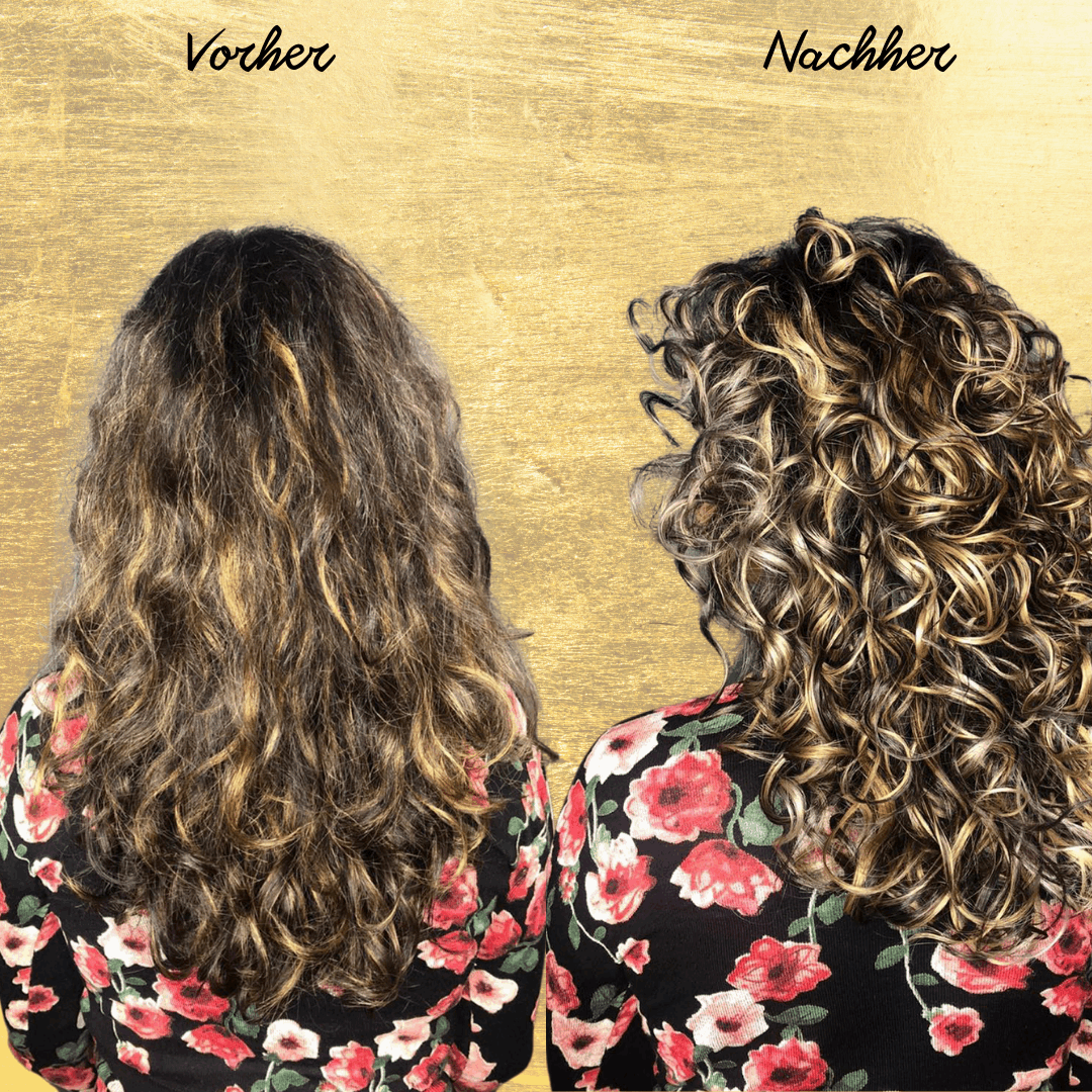 Lockenstyling Serum zur Bändigung von Frizz und Definition von Locken. Verleiht Glanz & Halt.