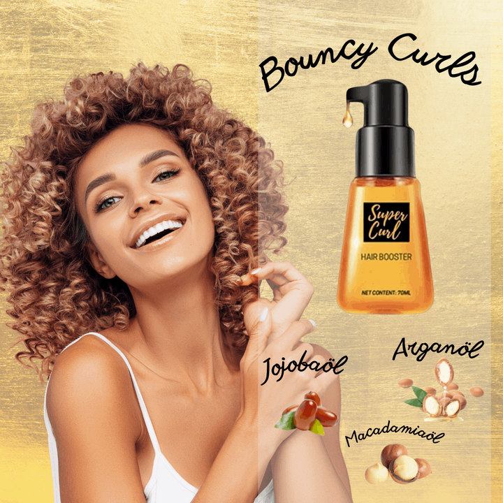 Definierte, glänzende Locken ohne Frizz dank des pflegenden Locken Serums. Für gesundes, gestyltes Haar.