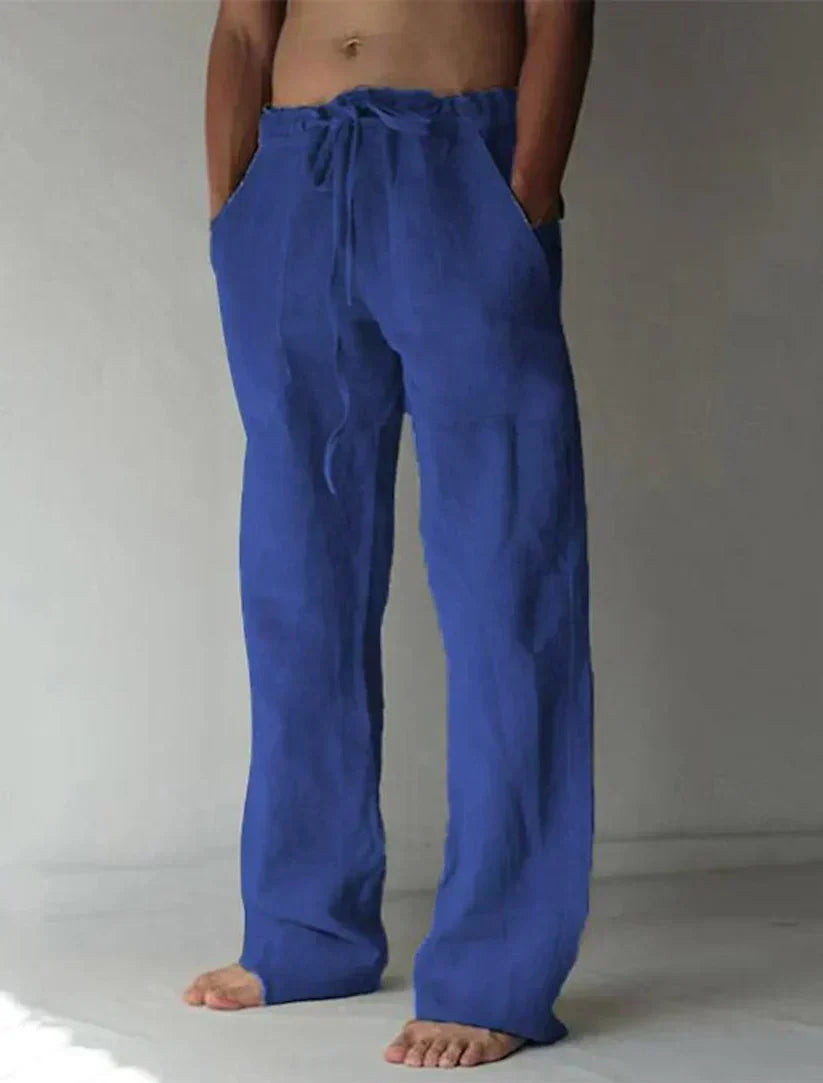 Bequeme Herren-Strandhose, locker geschnitten, atmungsaktiv, ideal für Sommer, Urlaub & Freizeit, mit Kordelzug.