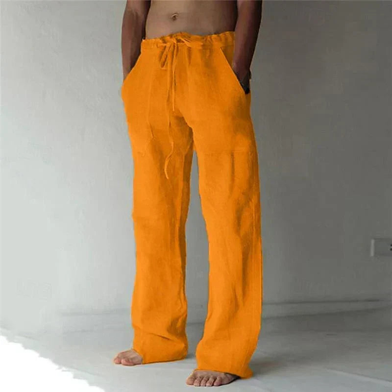 Vielseitige Herren-Freizeithose, Leinen-Optik, atmungsaktiv & bequem, ideal für Strand, Reisen und Freizeit im Sommer.