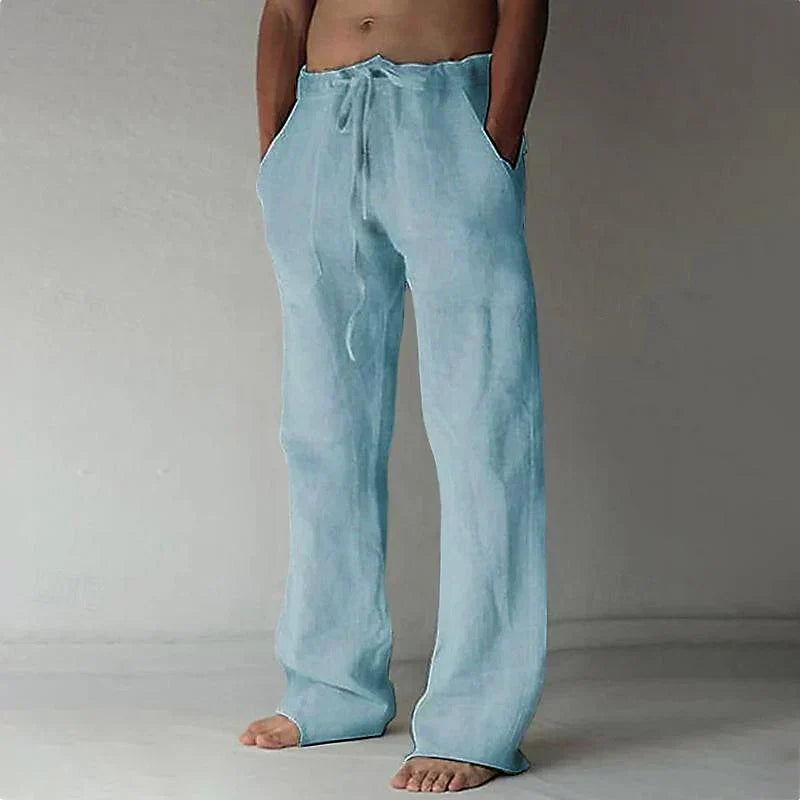 Herren-Leinenhose für entspannten Komfort, lässige Sommerhose mit Kordelzug, atmungsaktiv für heiße Tage & Strand.
