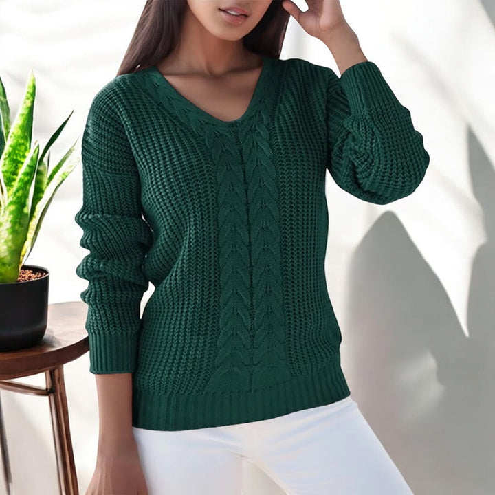 Kuscheliger Damen Pullover Carla für Herbst & Winter, mit langen Ärmeln und lockerem, bequemen Schnitt.