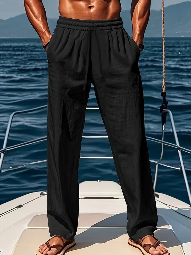 Bequeme, leichte Herren Smart-Casual Hose Luke, atmungsaktiv für Frühling/Sommer. Moderne Freizeithose mit Stil.
