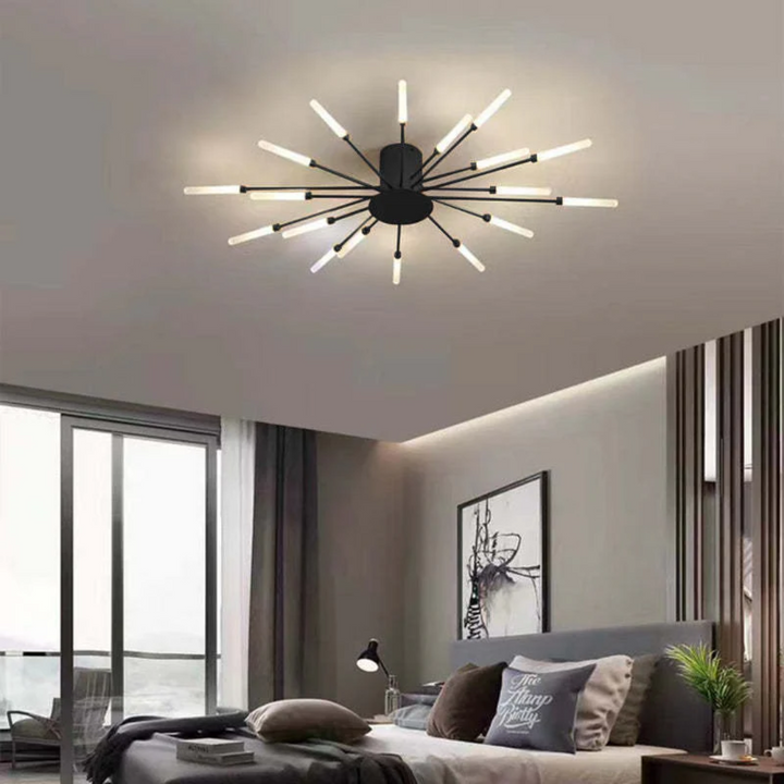 Schwarze LumenMax LED-Deckenleuchte, dimmbare Designlampe, energieeffizient für Wohn- & Schlafzimmer.