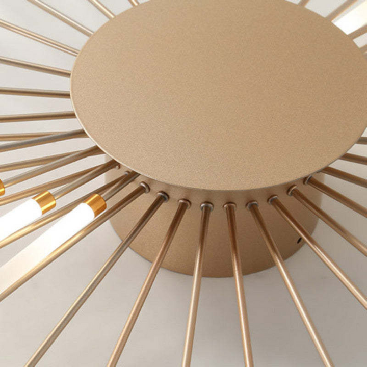 Design-Deckenleuchte LumenMax, stilvolle goldene LED-Lampe, energieeffizient und dimmbar.