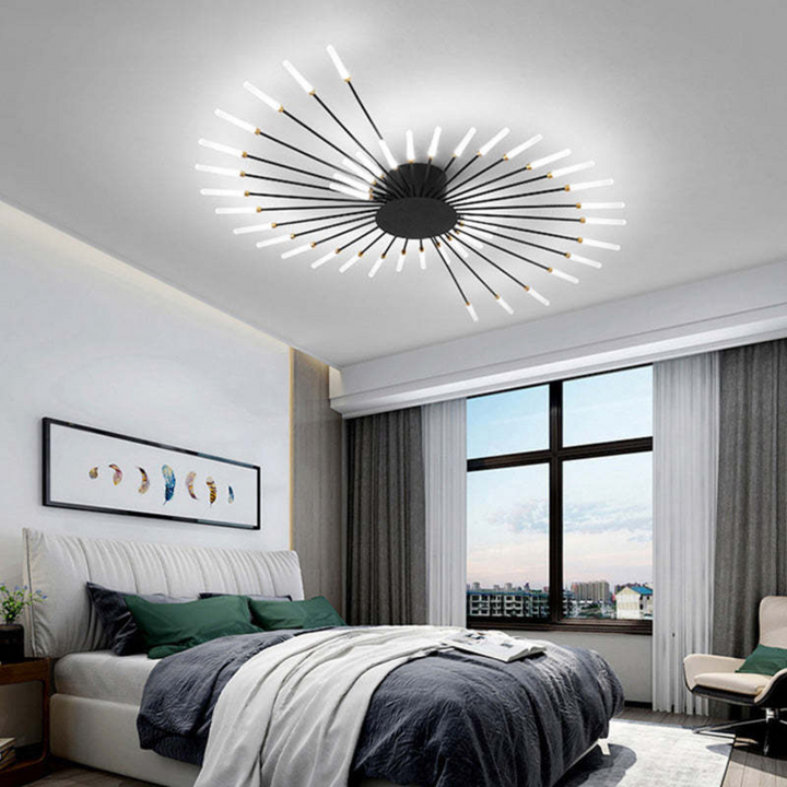 Moderne LED-Deckenleuchte LumenMax, energieeffizient, dimmbar, ideal für Wohn- und Schlafzimmer.