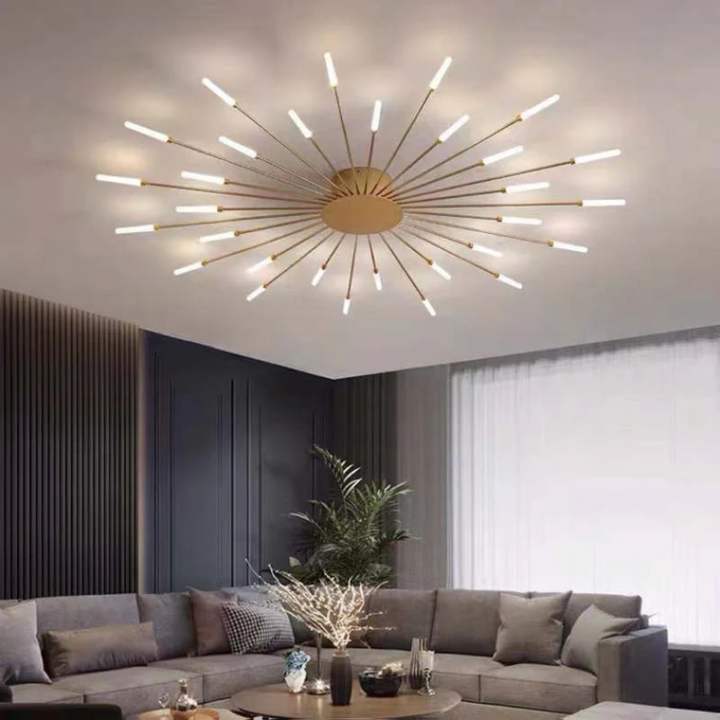 Moderne schwarze LumenMax LED-Deckenlampe, große Designleuchte für stilvolle Innenbeleuchtung.