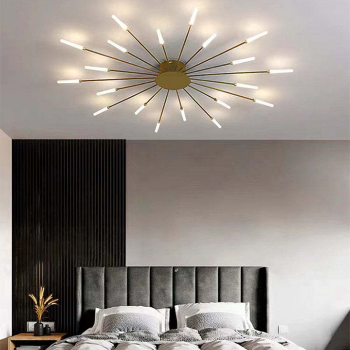 Große LumenMax LED-Deckenleuchte in Schwarz, moderne Designlampe mit SMD LED für Wohnzimmer.