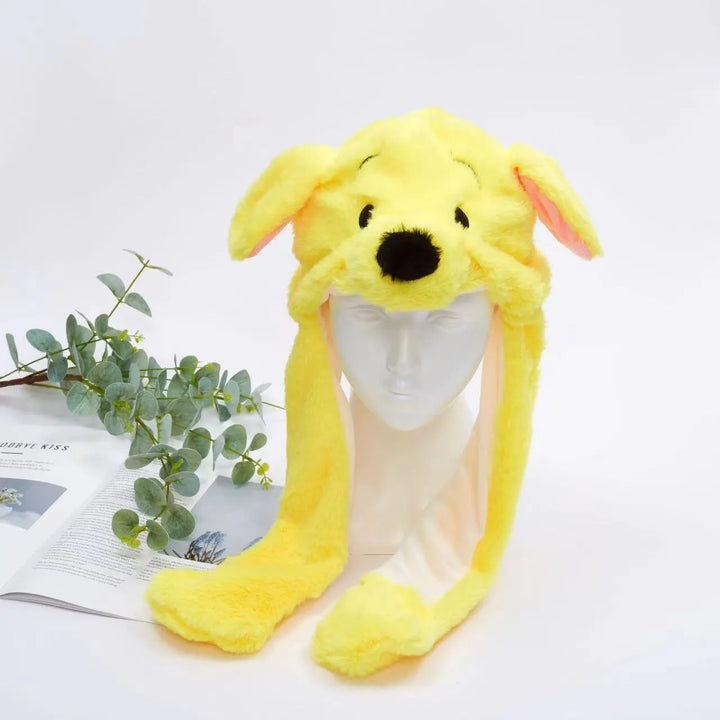 Geschenkidee Weihnachten: Wintermütze mit beweglichen Ohren, lustiger Tierhut.