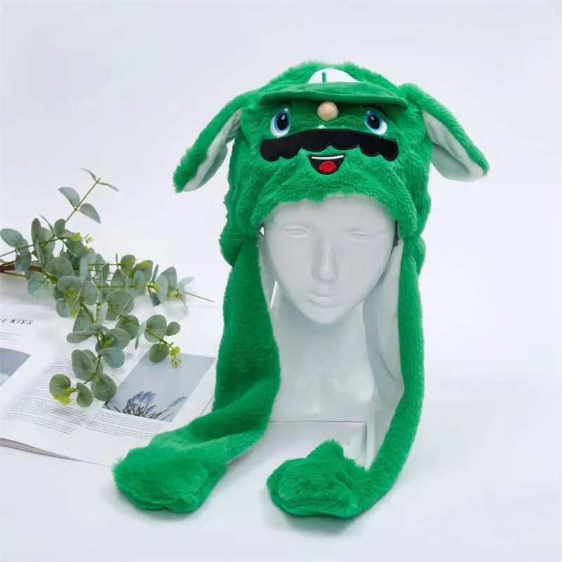 Partyhut für Fasching & Winter: Tierhut Mütze mit beweglichen Ohren, unisex.