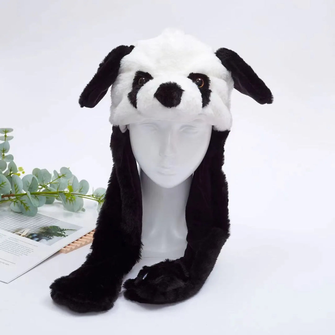 Lustige Mütze für Kinder, warme Wintermütze mit beweglichen Ohren & Tier-Design.