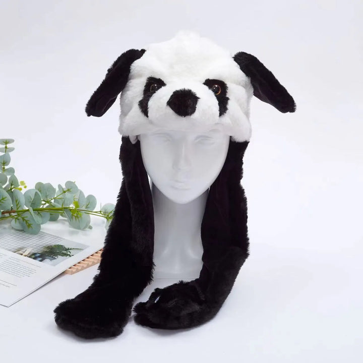 Lustige Mütze für Kinder, warme Wintermütze mit beweglichen Ohren & Tier-Design.
