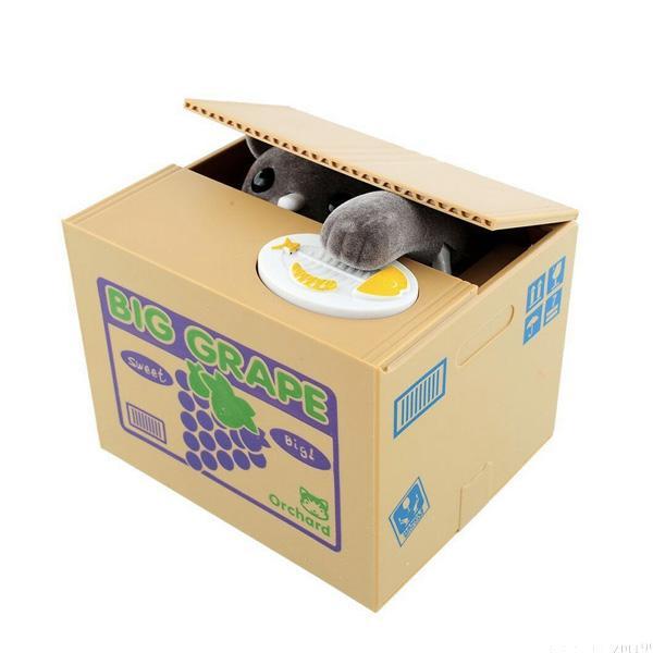 Lustiges automatisches Kätzchen Sparschwein. Motiviert Kinder, Geld zu sparen. Ein perfektes Geschenk und Spielzeug.
