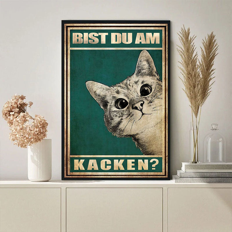 Modernes Leinwandbild: lustige Cartoon Katze als Wandkunst. Ideal für Schlafzimmer und Wohnzimmer Dekoration.