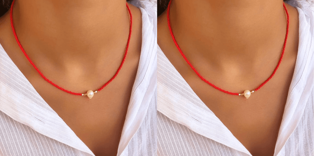 Klassische weiße Damen Perlenkette. Stilvoller Perlenschmuck und elegante Halskette für jeden Anlass.