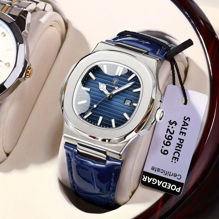 Elegante Herren-Armbanduhr mit Quarzwerk: robust, wasserdicht und präzise, ideal für anspruchsvolle Männer.