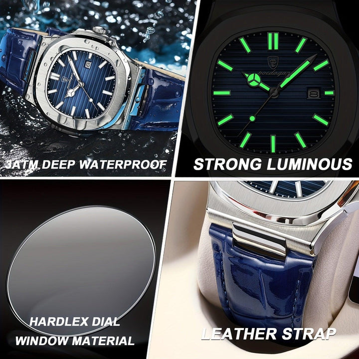 Edle Herrenuhr mit Quarzpräzision, ein zeitloses Geschenk für Männer, das Eleganz und Funktionalität vereint.