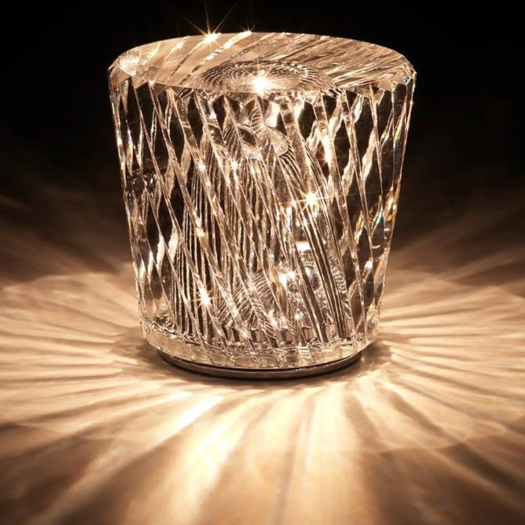 Kabellose Dekorlampe mit funkelndem Diamant Kristall, LED, für stimmungsvolles Licht.