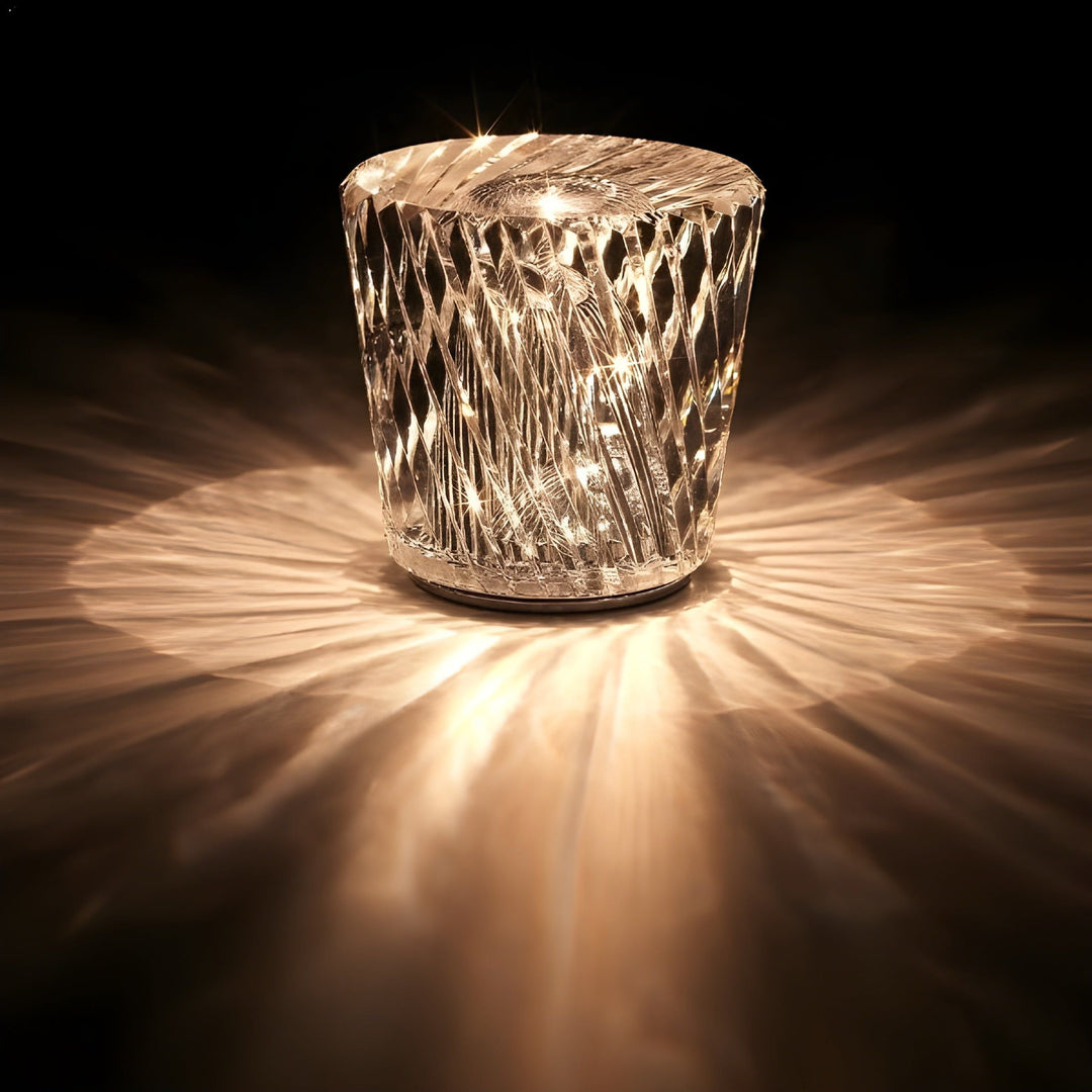 Dekorative LED Tischlampe mit glänzendem Diamant-Kristall, wiederaufladbar, Nachttischlampe.