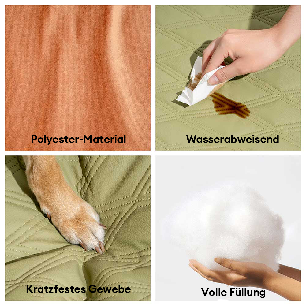 Wendbare Hundematte mit Kunstleder und weichem Fleece, luxuriöses Hundezubehör.