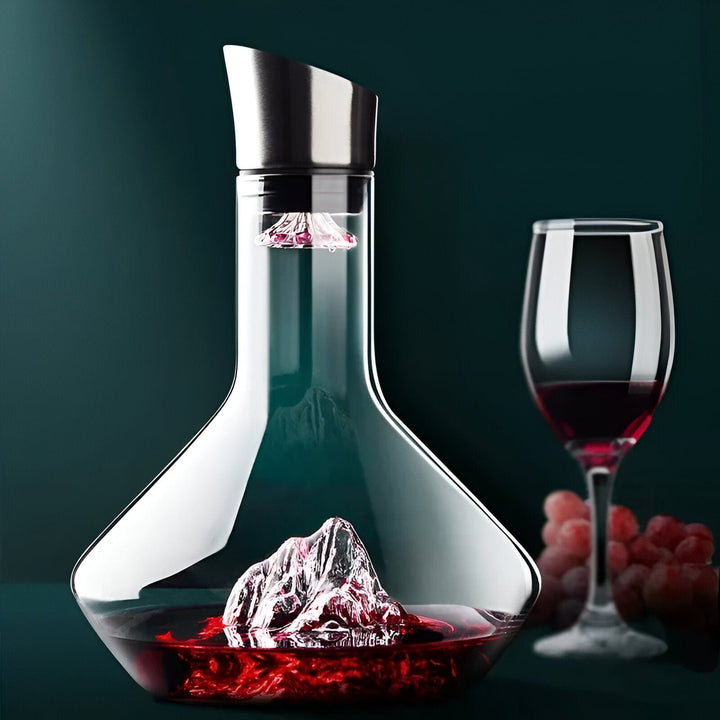 Edler Wein-Dekanter aus bleifreiem Kristallglas (1500ml) im Eisberg-Design, für reinen Weingenuss & Belüftung.