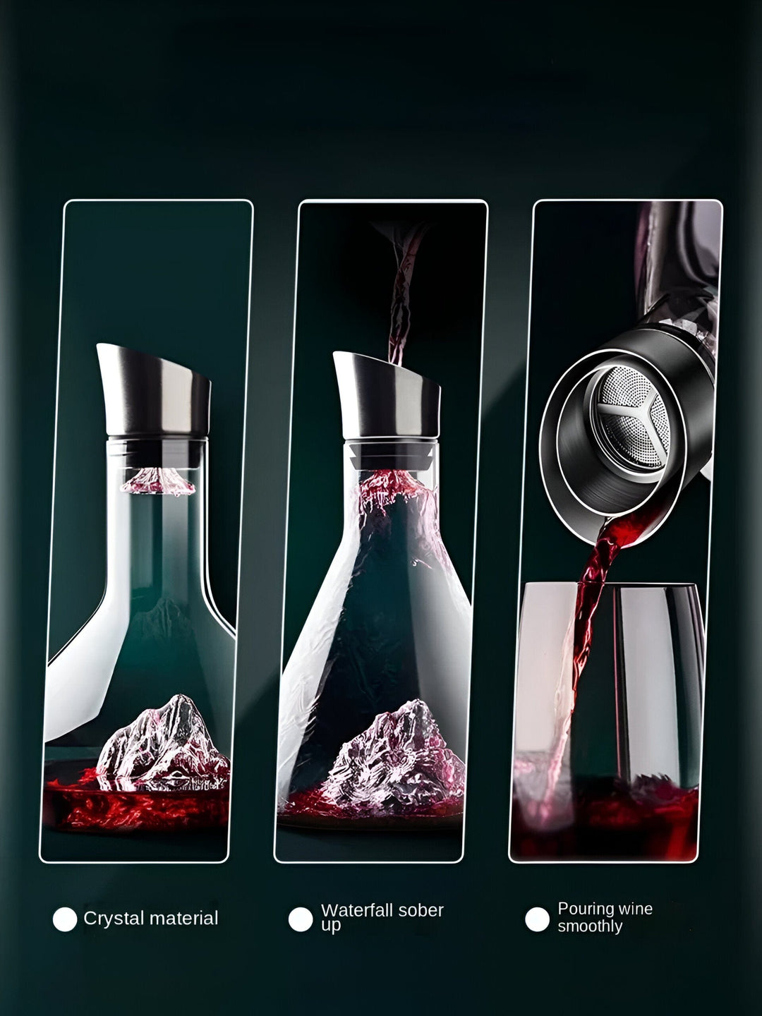 Eleganter Eisberg Wein-Dekanter aus hochwertigem Kristallglas, perfekt zum Servieren & Belüften von Rotwein.