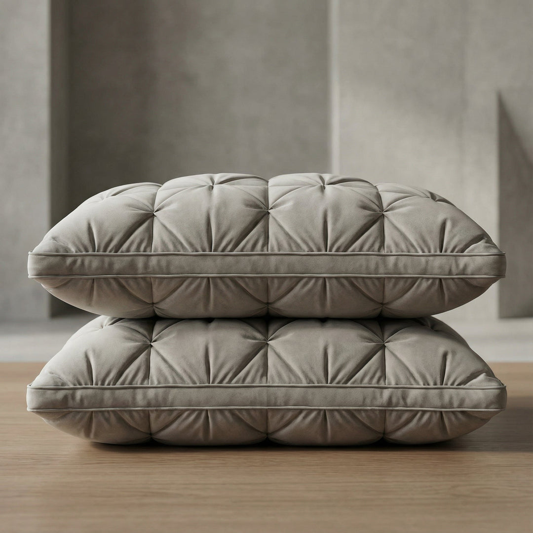 Luxuriöses Bettwaren-Kissen aus Gänsedaunen; Oeko-Tex Standard für hypoallergenen Schlafkomfort.