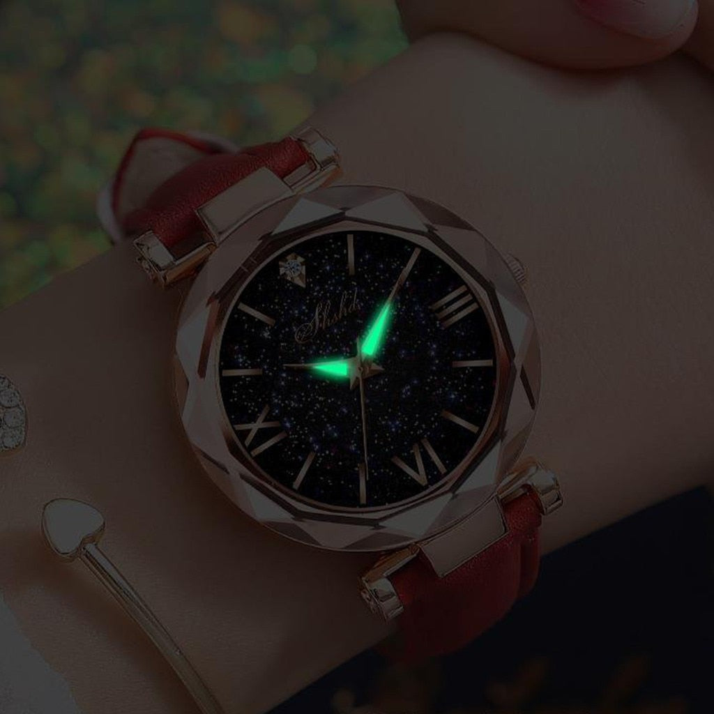 Modische Damenuhr, elegante Armbanduhr für Frauen. Stilvolles Accessoire, das zeitlose Eleganz und Klasse ausstrahlt.