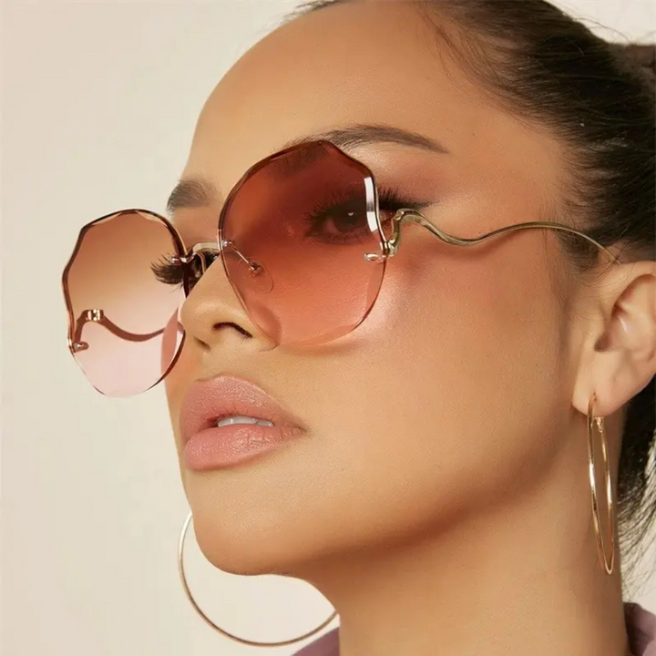 Randlose Farbverlauf-Sonnenbrille, luxuriöses Design für Damen & Herren mit UV-Schutz.
