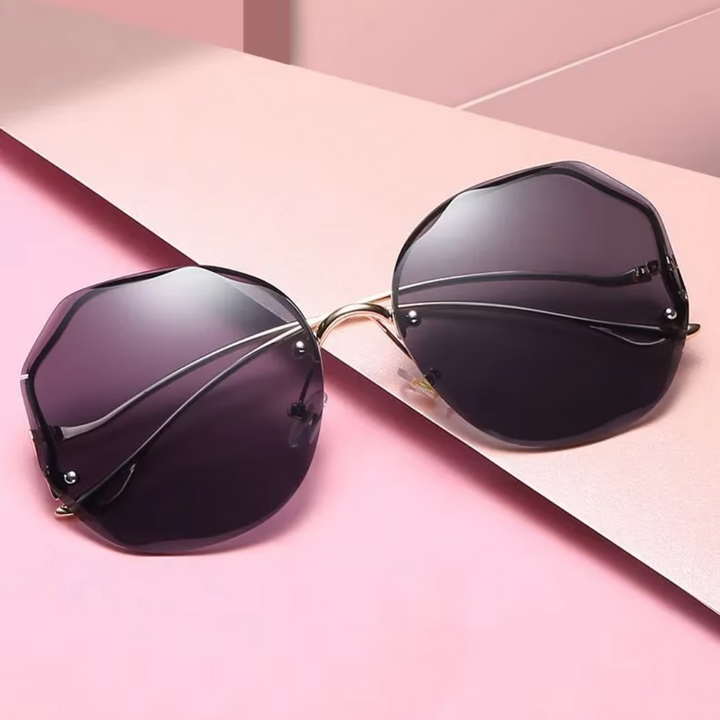 Luxuriöse randlose Brille, Farbverlauf-Gläser, elegantes Design, für Damen & Herren.