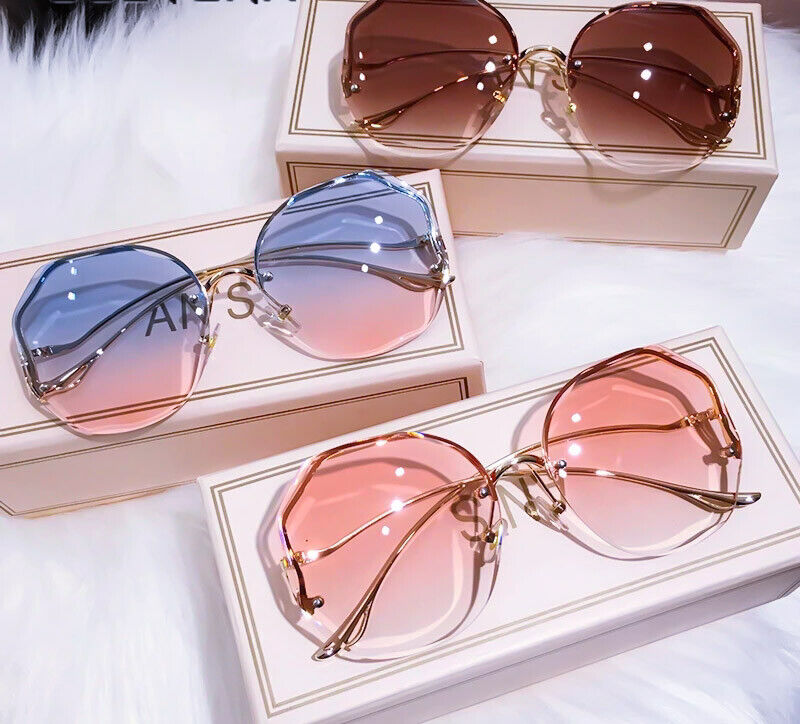 Unisex Luxus-Sonnenbrille, randlos, Farbverlauf, das perfekte Geschenk für Modefans.