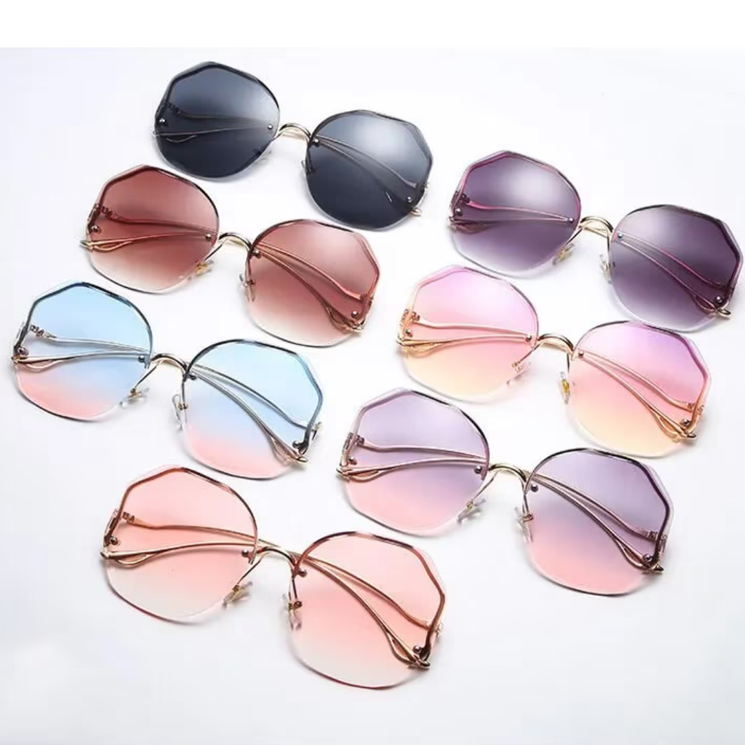 Trendige Farbverlauf-Sonnenbrille mit UV-Schutz, für einen eleganten Sommer-Look.