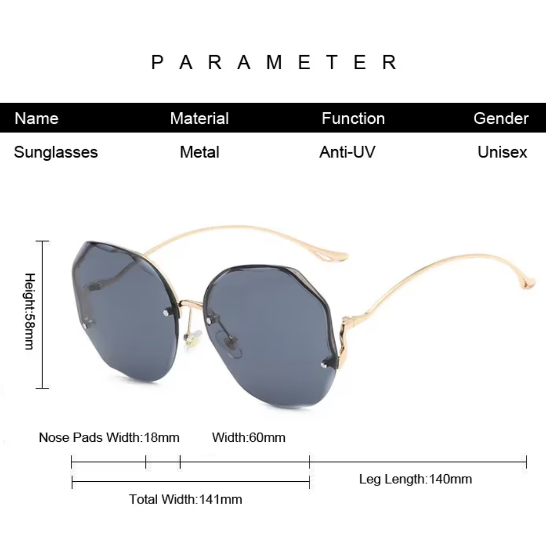 Gradient Sonnenbrille, randlos, Luxus-Qualität, für stilbewusste Damen und Herren.
