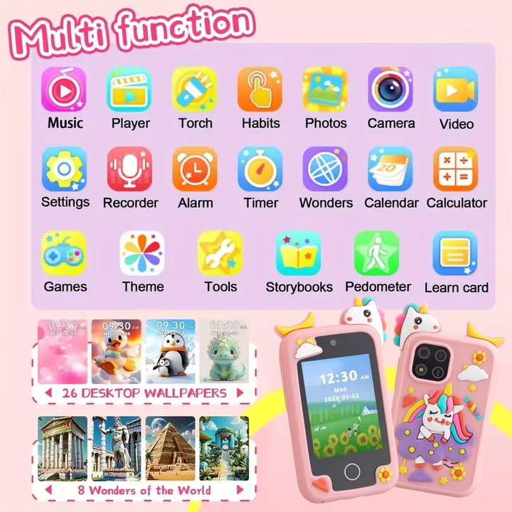 Bildschirmfreies, interaktives Kinder Smartphone Lernspielzeug zur frühfördernden Musik- & Zahlenlehre.