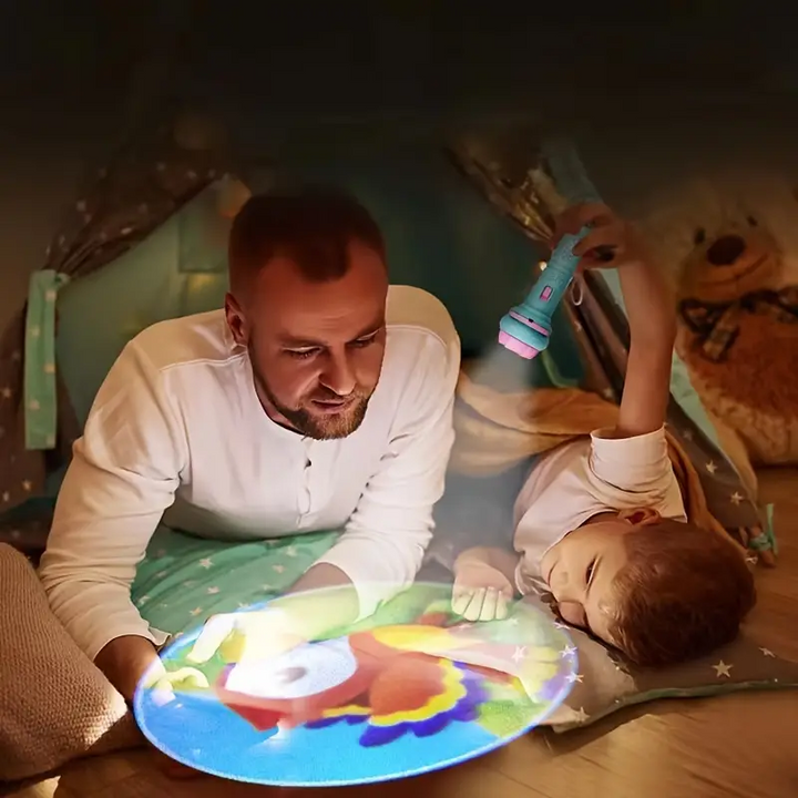 Originelles Geschenk: DreamBeam Projektor Taschenlampe für Kinder, vielseitiges Spiel- & Lernmittel.