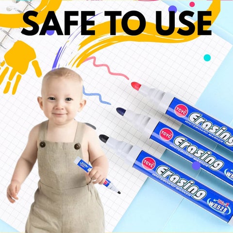 Kreatives Kinder Spielzeug: 4 abwischbare Magische Wasserfarben Stifte für einzigartige Wasserbilder.