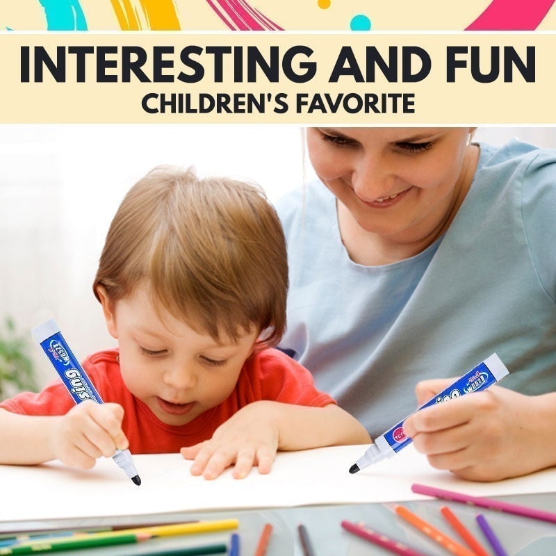 Vielseitige Wasserfarben Stifte für Kinder, perfekt als Whiteboard Stifte & für schwimmende Kreationen.