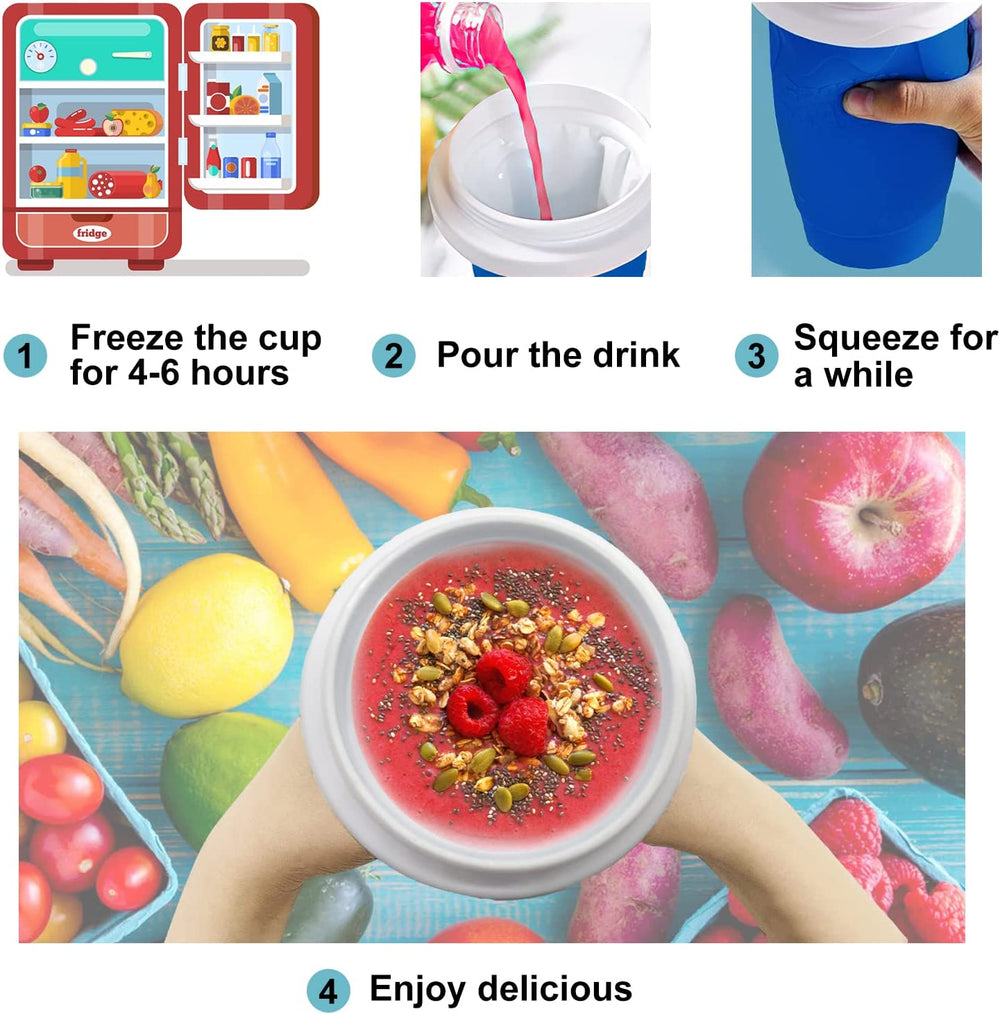 Slushy Maker Becher für schnelle, erfrischende Sommergetränke; wiederverwendbar & einfach zu nutzen.