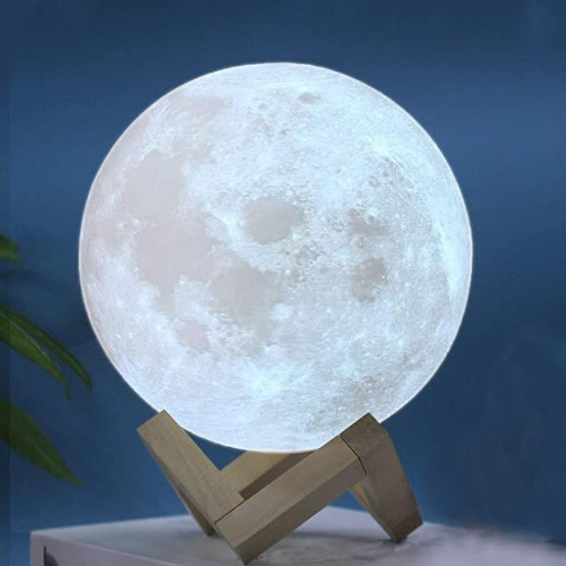 Magisches 3D Mond Nachtlicht mit LED, detailgetreu gedruckt, als stimmungsvolle Lampe für Kinderzimmer & Zuhause.