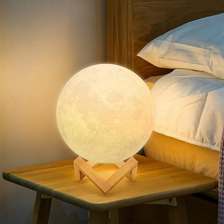 Realistisches 3D-Druck Mondlicht, perfekte Nachtlampe für Kinder & Wohnzimmer, schafft gemütliches LED-Ambiente.