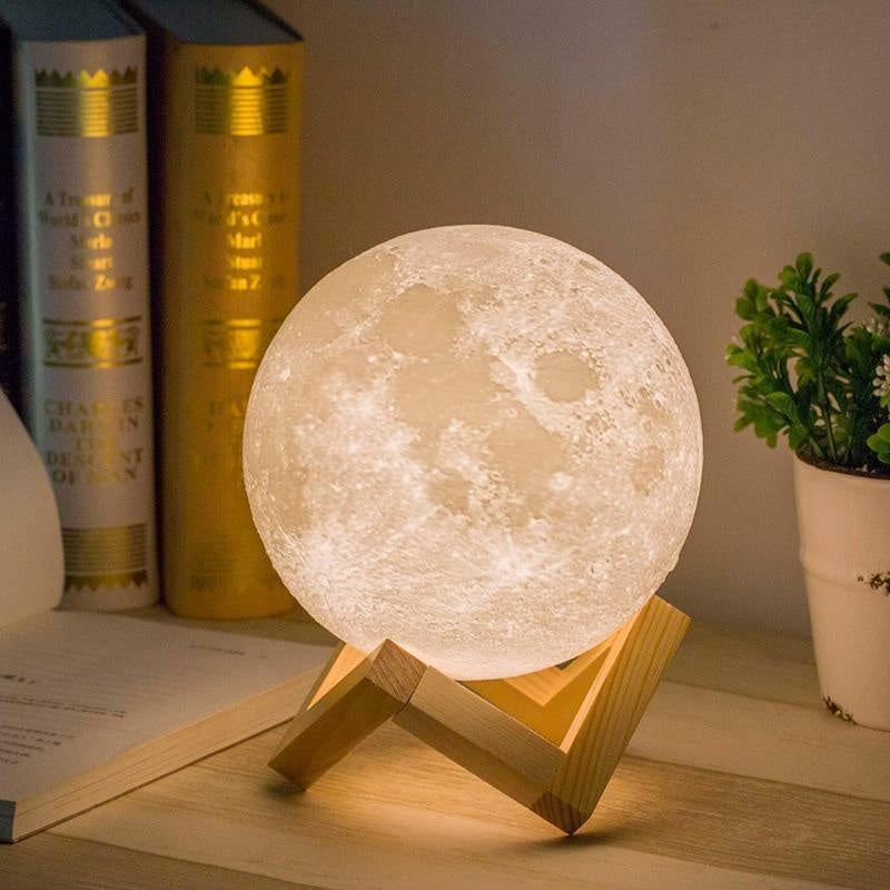 Wunderschönes 3D Mond Nachtlicht mit warmer LED-Beleuchtung, ein Highlight für jedes Zuhause & Kinderzimmer.